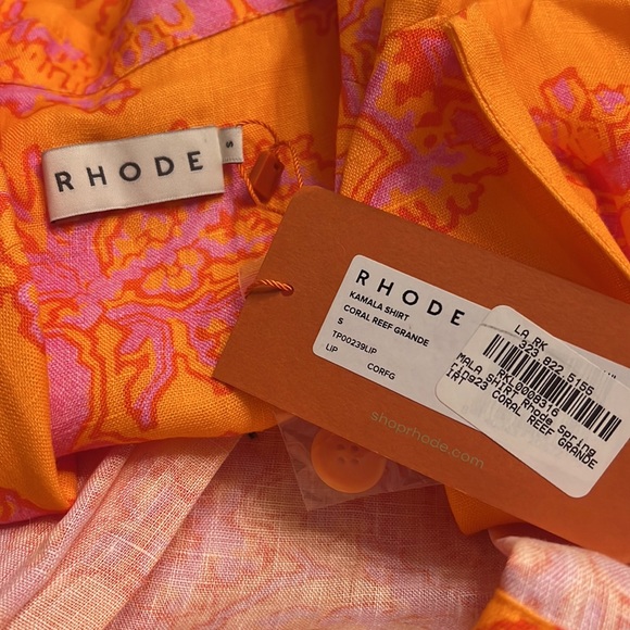 NWT RHODE KAMALA SHIRT CORAL REEF GRANDE - Picture 2 of 5